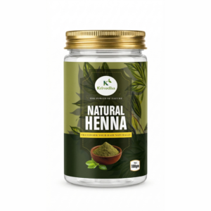 Krivedha Natural Henna Powder for Hair – 100% Pure Herbal Mehndi for Hair Coloring, Conditioning & Scalp Care (100g)