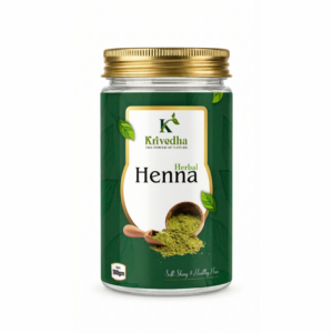Krivedha Herbal Henna Powder for Hair – Natural Ayurvedic Mehndi for Soft, Shiny & Healthy Hair (100g)